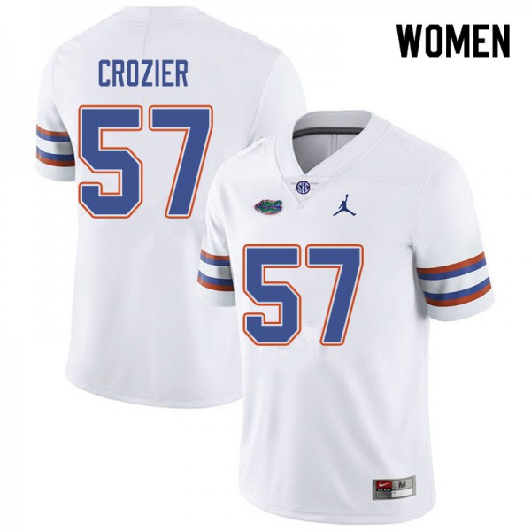 Jordan Brand Women #57 Coleman Crozier Florida Gators College Football Jersey White